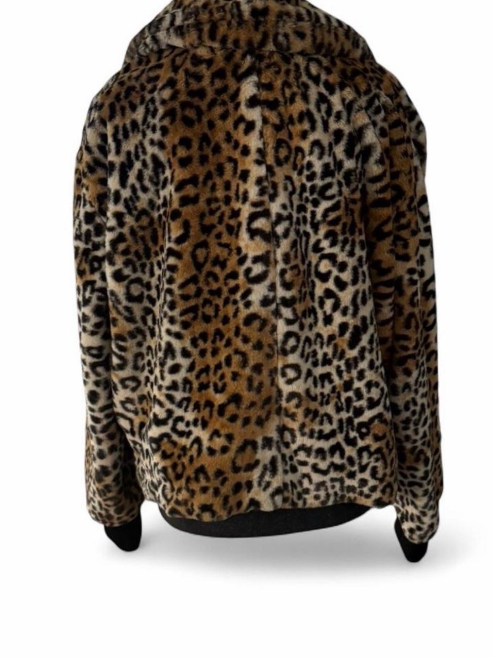Nine West Leopard Print Faux Fur Jacket in Brown and Black - Picture 4 of 5